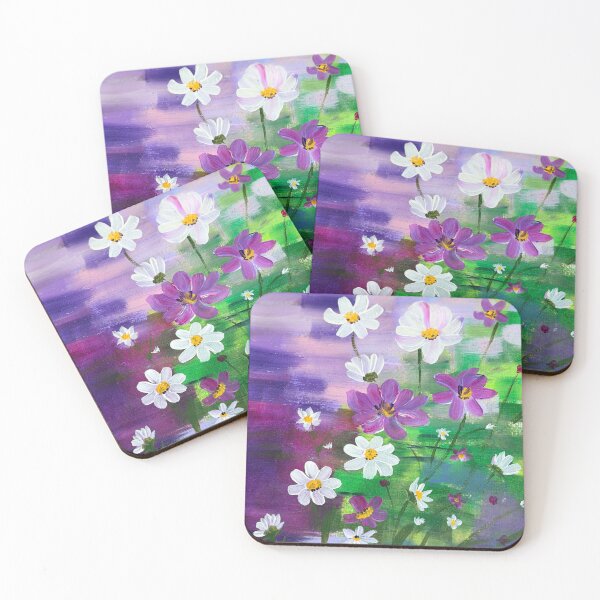 Item preview,  Purple Cosmos Wildflowers Acrylic Painting designed and sold by AniLisa.