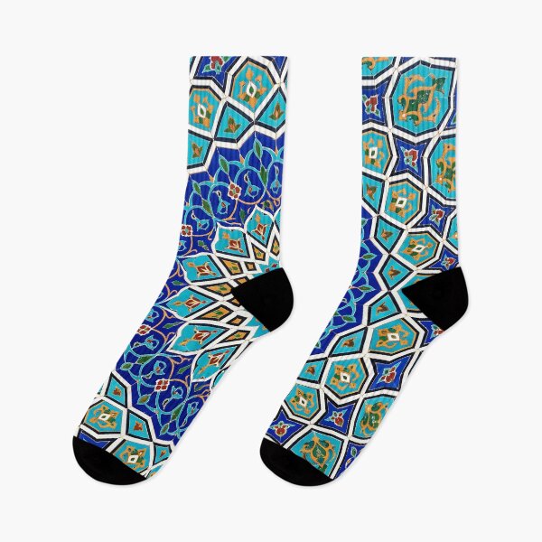 Item preview, Persian Tile Mosaic Traditional Blue Arabesque Pattern Iranian Architecture Art designed and sold by yousefi.