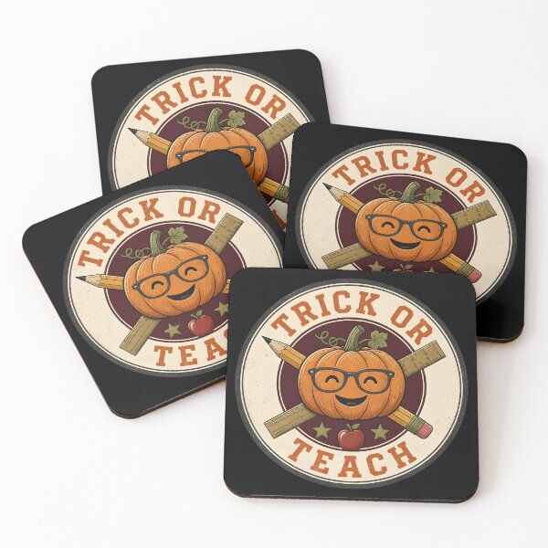 Item preview, Trick Or Teach Stamp Retro School Emblem Teacher designed and sold by KristenosNehk.