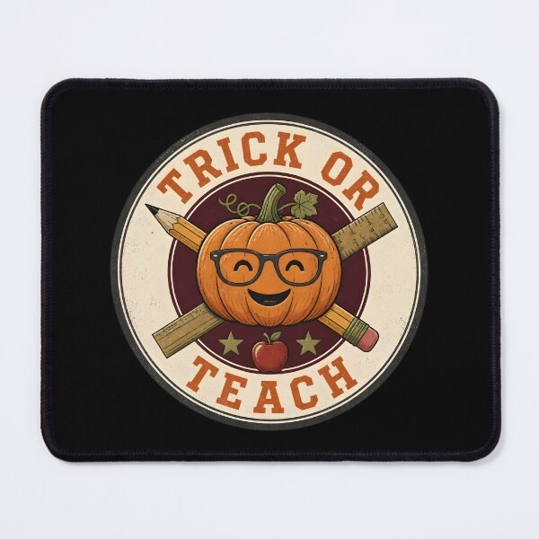 Item preview, Trick Or Teach Stamp Retro School Emblem Teacher designed and sold by KristenosNehk.