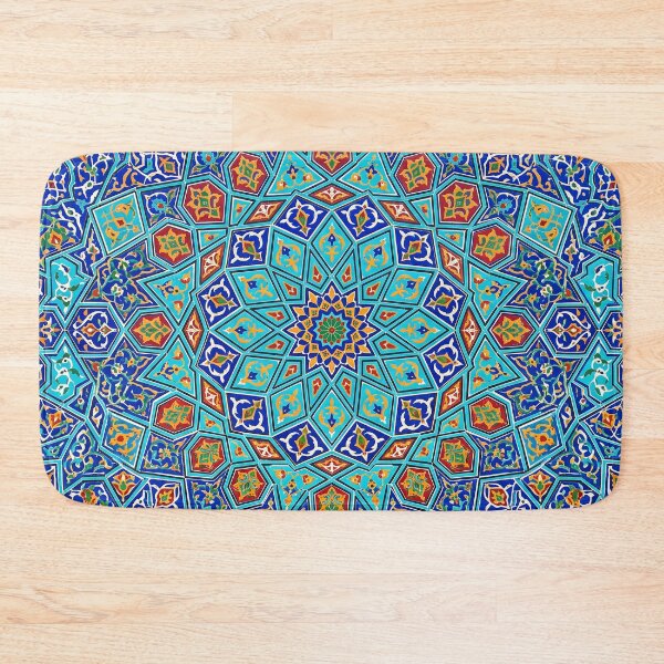 Item preview, Persian Tile Mosaic Traditional Blue Arabesque Pattern Iranian Architecture Art designed and sold by yousefi.