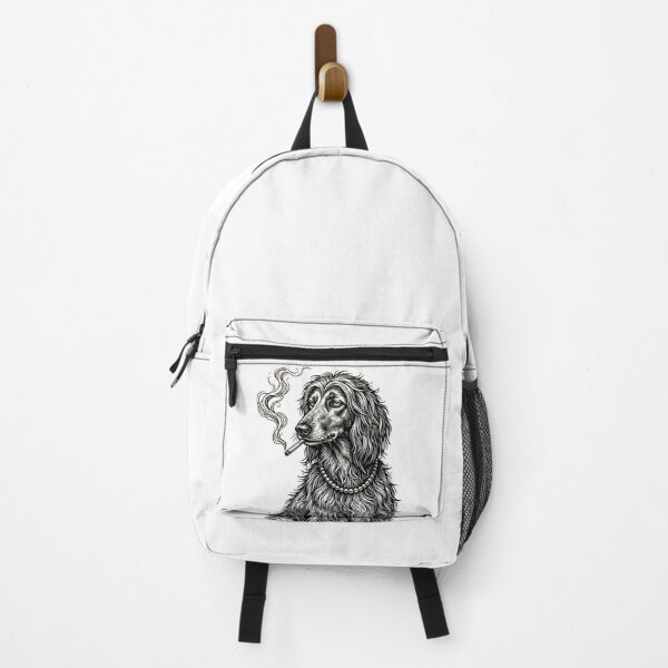 Item preview, Copy of Smoking Dachshund Diva with Pearls Vintage Engraving  designed and sold by w66aboo.