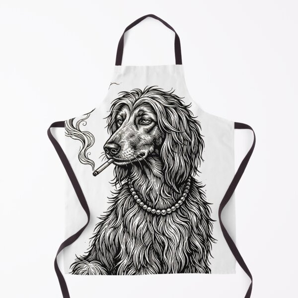 Item preview, Copy of Smoking Dachshund Diva with Pearls Vintage Engraving  designed and sold by w66aboo.