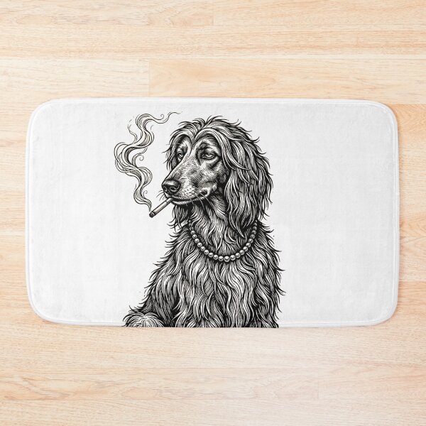 Item preview, Copy of Smoking Dachshund Diva with Pearls Vintage Engraving  designed and sold by w66aboo.
