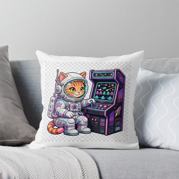 Item preview, Astronaut Cat Arcade Gamer Pixel Art designed and sold by Ebodega.