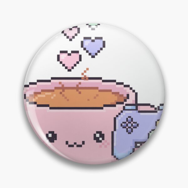 Item preview, Kawaii Coffee Cup Game Controller Pixel Art designed and sold by Ebodega.