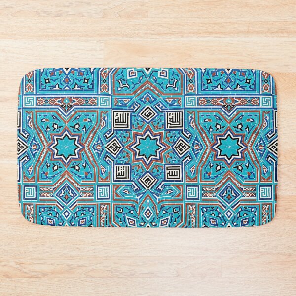 Item preview, Persian Tile Mosaic Traditional Blue Arabesque Pattern Iranian Architecture Art designed and sold by yousefi.