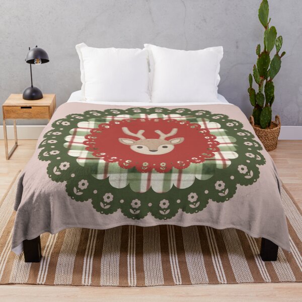 Item preview, Christmas Reindeer & Tartan Plaid Vintage Holiday Ornament Art designed and sold by Liberarteprint.