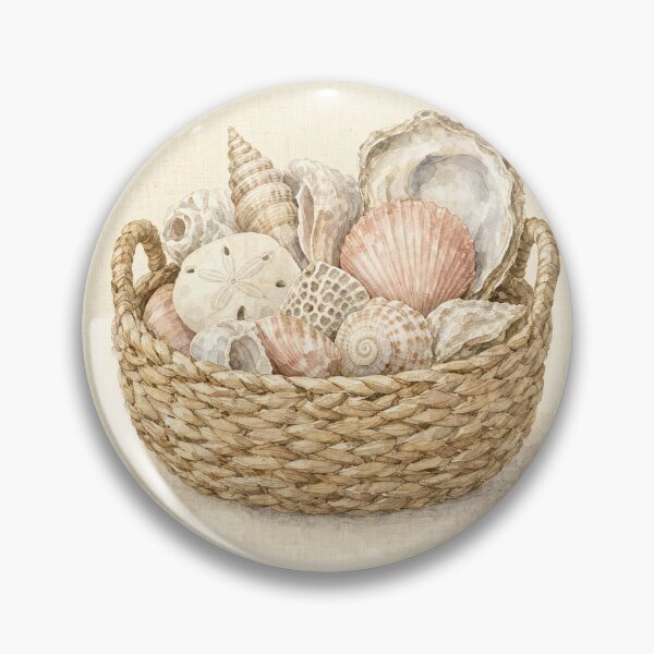 Item preview, Collected Not Curated Shell Basket Illustration | Coastal Wall Art designed and sold by FixationStudio.