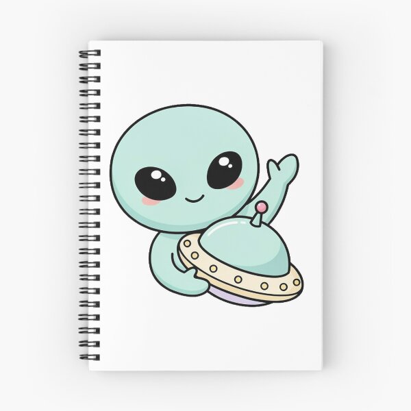 Item preview, Cute Kawaii Alien Waving with UFO designed and sold by Rariks.