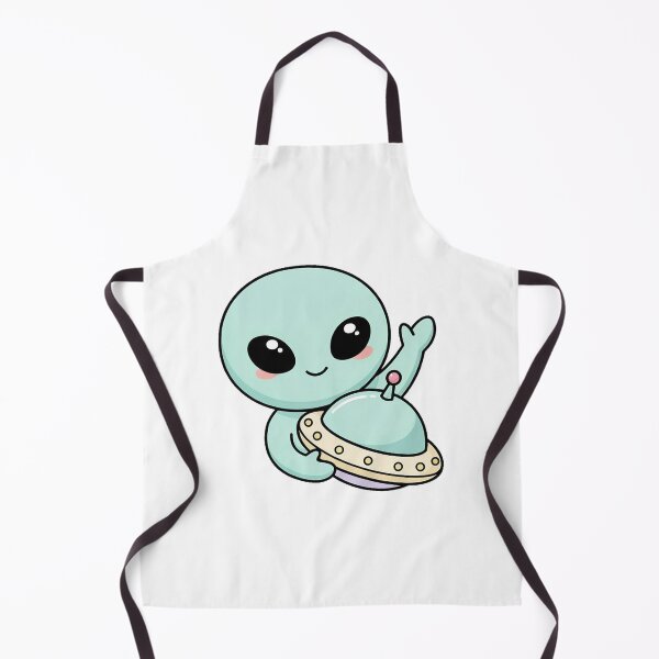 Item preview, Cute Kawaii Alien Waving with UFO designed and sold by Rariks.