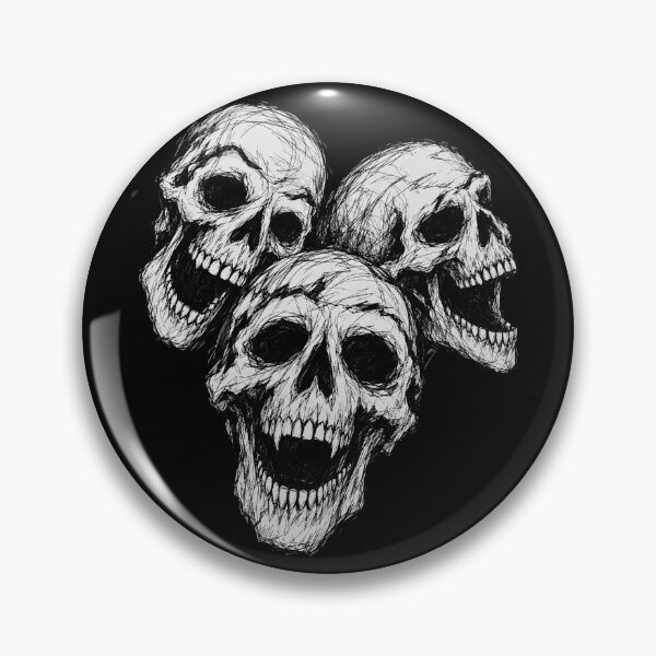 Item preview, Triple Skull Sketch Gothic Illustration designed and sold by SassCity.