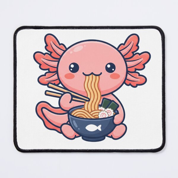 Item preview, Kawaii Axolotl Eating Ramen designed and sold by Rariks.