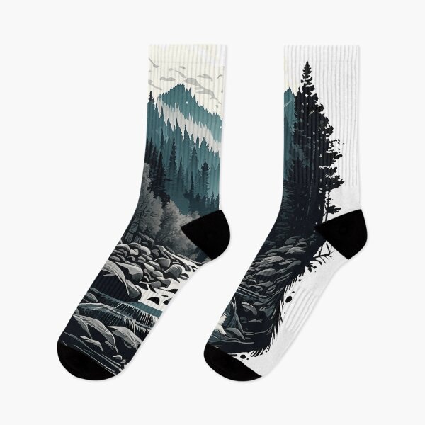 Item preview, Mountain River Wilderness Landscape designed and sold by H.M. Bright Design.