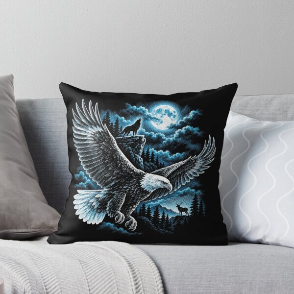 Item preview, Moonlit Eagle and Wolf Wilderness designed and sold by SassCity.
