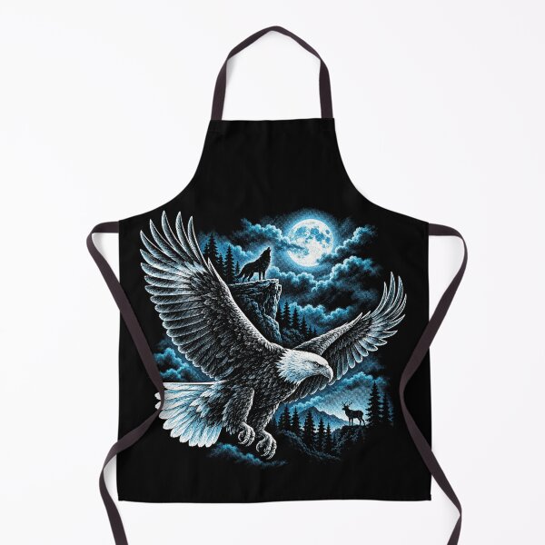 Item preview, Moonlit Eagle and Wolf Wilderness designed and sold by SassCity.