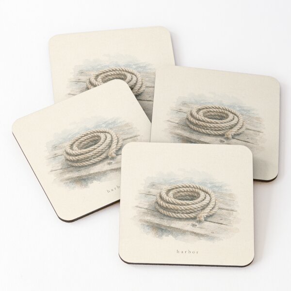 Item preview, Harbor Dock Rope Illustration | Coastal Wall Art designed and sold by FixationStudio.