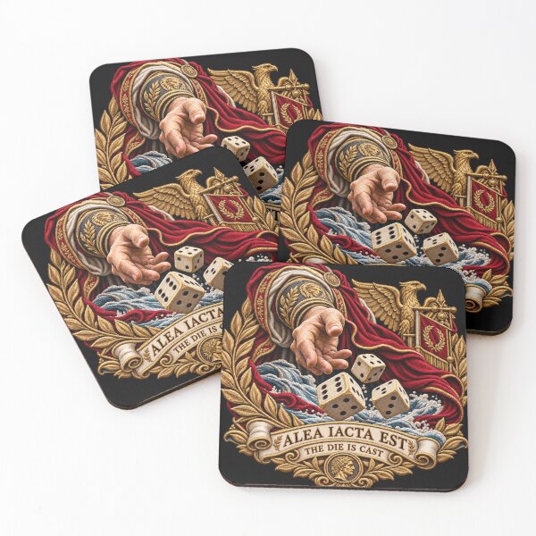 Item preview, Alea Iacta Est Roman Dice Embroidery – The Die Is Cast Latin Motto Design designed and sold by Emoji Emblems.