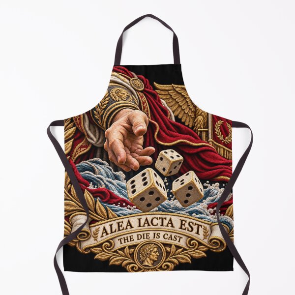 Item preview, Alea Iacta Est Roman Dice Embroidery – The Die Is Cast Latin Motto Design designed and sold by Emoji Emblems.