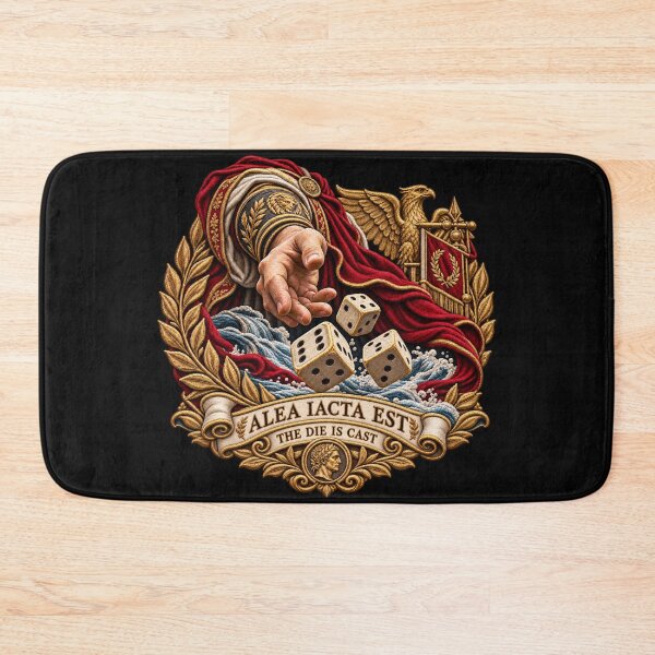 Item preview, Alea Iacta Est Roman Dice Embroidery – The Die Is Cast Latin Motto Design designed and sold by Emoji Emblems.
