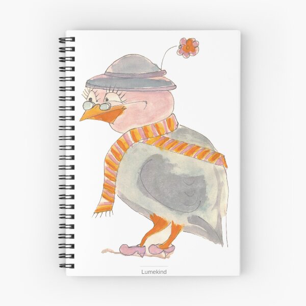 Item preview, Stylish Lady Bird in Hat & Scarf | Whimsical Watercolor Illustration designed and sold by lumekind.