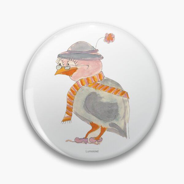 Item preview, Stylish Lady Bird in Hat & Scarf | Whimsical Watercolor Illustration designed and sold by lumekind.