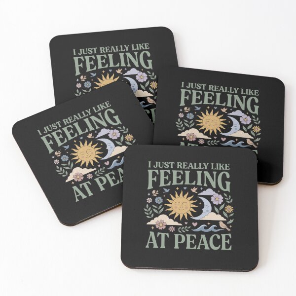 Item preview, I Just Really Like Feeling at Peace Mental Health Self Care Quote designed and sold by AmeliaShirts.