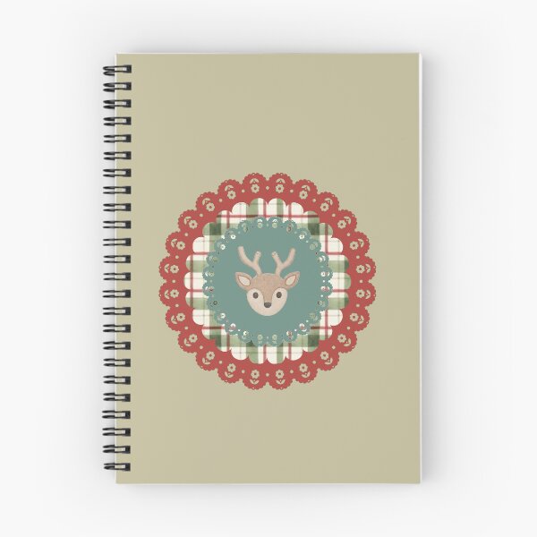 Item preview, Rustic Christmas Reindeer & Red Lace Tartan Plaid Holiday Ornament Art designed and sold by Liberarteprint.