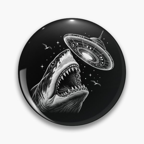 Item preview, Vintage Shark and UFO Illustration designed and sold by SassCity.