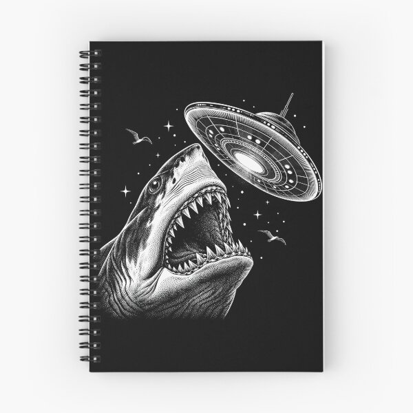Item preview, Vintage Shark and UFO Illustration designed and sold by SassCity.