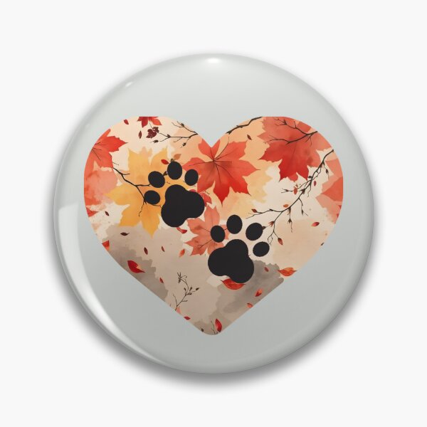 Item preview, Autumn leaves heart and paw prints designed and sold by 247DesignStudio.