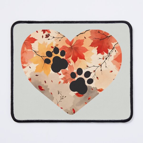 Item preview, Autumn leaves heart and paw prints designed and sold by 247DesignStudio.