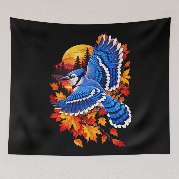 Item preview, Flying Blue Jay Autumn Fall Foliage designed and sold by RockitBaby.