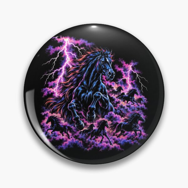 Item preview, Neon Thunder Horse Galaxy Portrait designed and sold by SassCity.