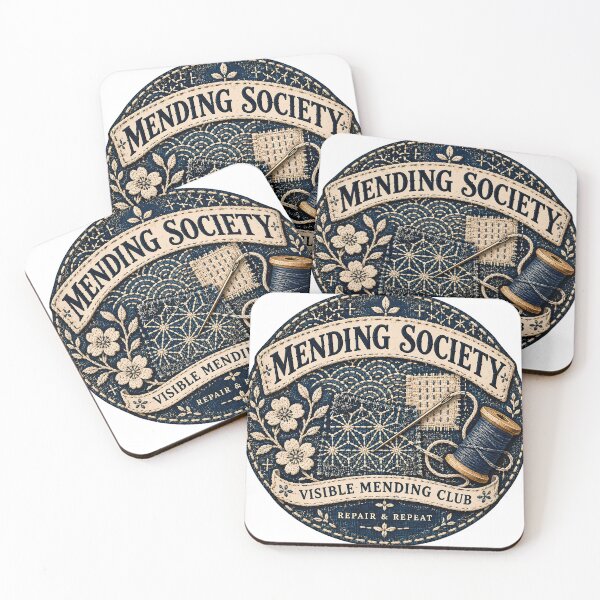 Item preview, Vintage Visible Mending Society Badge designed and sold by MysticCanvasAi.