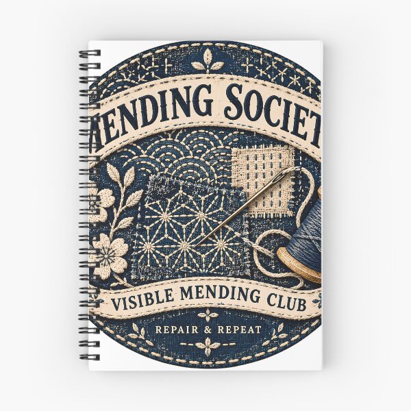 Item preview, Vintage Visible Mending Society Badge designed and sold by MysticCanvasAi.
