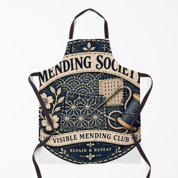 Item preview, Vintage Visible Mending Society Badge designed and sold by MysticCanvasAi.