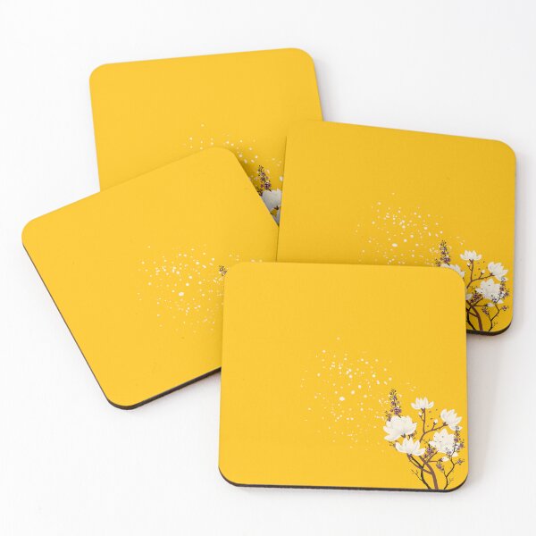 Item preview, Golden Yellow Magnolia Floral Botanical Pattern – Elegant White Flowers designed and sold by Sondosyazanart.