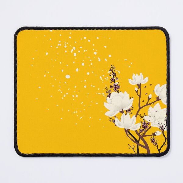Item preview, Golden Yellow Magnolia Floral Botanical Pattern – Elegant White Flowers designed and sold by Sondosyazanart.