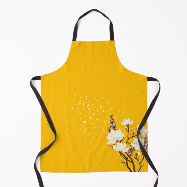 Item preview, Golden Yellow Magnolia Floral Botanical Pattern – Elegant White Flowers designed and sold by Sondosyazanart.