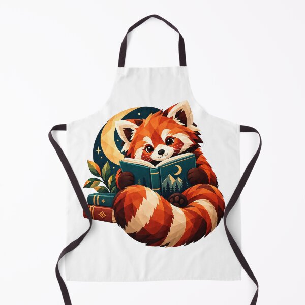 Item preview, Cozy Red Panda Reader – Geometric Book Lover Moon Art designed and sold by Digital Culture Studio.