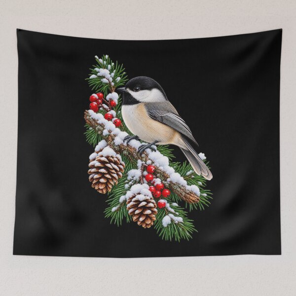 Item preview, Chickadee on Snowy Branch designed and sold by RockitBaby.