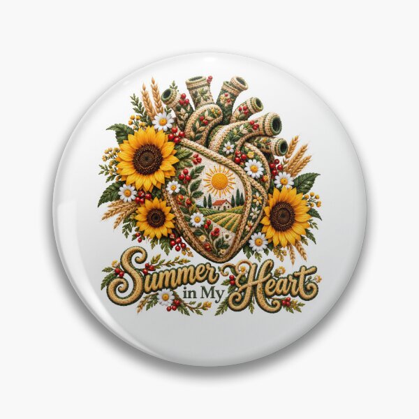Item preview, Summer in My Heart Embroidered Folk Heart designed and sold by DansCreations42.