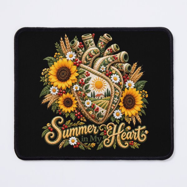 Item preview, Summer in My Heart Embroidered Folk Heart designed and sold by DansCreations42.