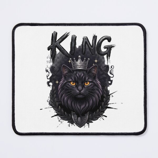 Item preview, Royal Black Cat King Crest Emblem designed and sold by PetalsPaws.