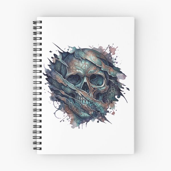 Item preview, Edgy Torn Blue Skull Watercolor Drawing designed and sold by BeinChicComfy.