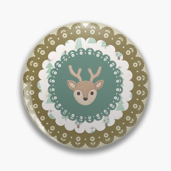 Item preview, Earthy Woodland Christmas Reindeer & Brown Lace Vintage Ornament Art designed and sold by Liberarteprint.