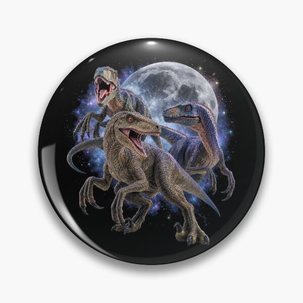 Item preview, Galaxy Velociraptors Under Full Moon designed and sold by SassCity.