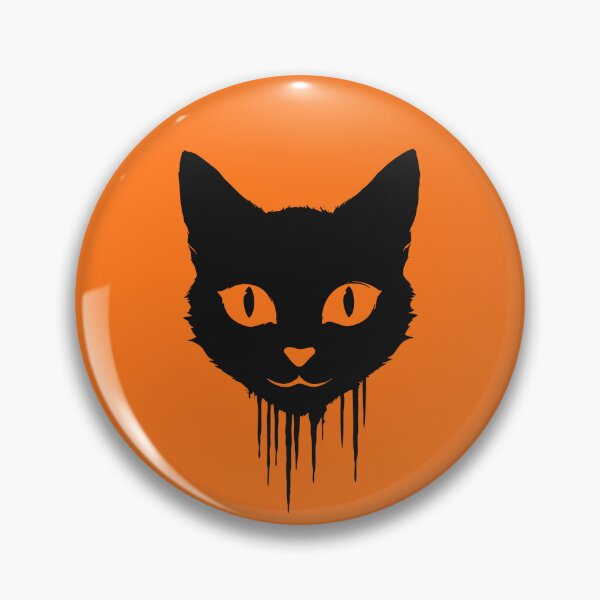 Item preview, Black Cat Ink Drip Halloween Face designed and sold by cabana.space.