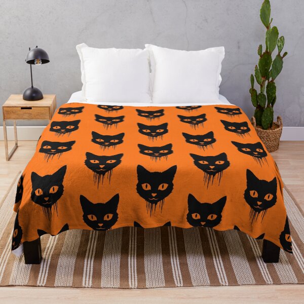 Item preview, Black Cat Ink Drip Halloween Face designed and sold by cabana.space.